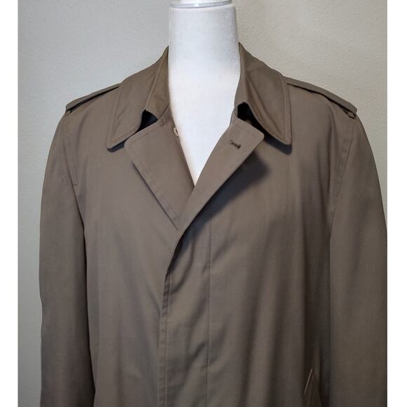 London Fog Vintage Men's Size 40 Tan Trench Coat w/ Zip Removable Liner - Picture 7 of 16